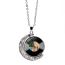 Fashion 4# Alloy Double-sided Rotating Moon Round Necklace