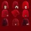 Fashion Letter Small Label Burgundy - Head Circumference 50-53 Acrylic Patch Embroidered Beanie