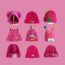 Fashion Sausage Mouth Big Eyes Horn Rose Pink Head Circumference 52-60cm Can Be Used By Parents And Children Acrylic Knitted Horn Beanie