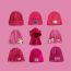 Fashion Double-eared Hooded Rose Red Small Head Circumference 46-52cm Acrylic Knitted Double Ear Pullover Beanie