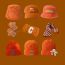 Fashion Small P Mark Orange - Head Circumference 52-57 Letter Embroidery Knitted Children's Beanie