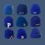 Fashion Black C Sapphire Blue-middle Child Letter Embroidered Beanie