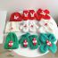 Fashion Bow Snowman Green Suitable For 3-8 Years Old Acrylic Knitted Three-dimensional Christmas Five-finger Gloves