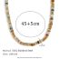 Fashion Gold-white Turquoise Stainless Steel Gold-plated Flying Disc Beaded Necklace