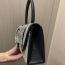 Fashion Black Polyester Diamond Bow Flap Tote Bag