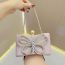 Fashion Pink Polyester Diamond Butterfly Shoulder Bag