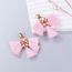 Fashion Pink Geometric Diamond Tassel Drop Earrings