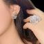 Fashion Camellia Earrings Copper Diamond Flower Stud Earrings