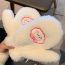 Fashion Pink Puppy Polyester Embroidered Plush Five-finger Gloves
