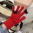 Fashion Rose Red Polyester Bow Knitted Five-finger Gloves