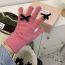 Fashion Pink Polyester Bow Knitted Five-finger Gloves