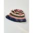 Fashion Brown Edge Wool Crochet Striped Bucket Hat