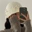 Fashion Milky White Wool Knitted Bow Bucket Hat