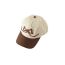 Fashion Beige Acrylic Contrast Patchwork Embroidered Soft-top Baseball Cap