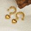 Fashion Gold Stainless Steel Love Earrings