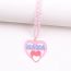 Fashion Pink Love Style Five-necklace Geometric Beaded Love Letter Necklace