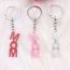 Fashion Pink-keychain Acrylic Letter Keychain