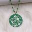 Fashion Green Floral-necklace Metal Printed Medallion Necklace