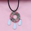 Fashion Blue And Red Hollow-necklace Acrylic Geometric Hollow Necklace