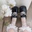 Fashion Black Petal Edge-polka Dot Socks Petal Lace Socks