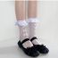 Fashion Cream Color Lace Cutout Socks