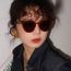 Fashion Jelly Red And Gray Slices Cat Eye Large Frame Sunglasses