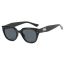 Fashion Solid White Gray Flakes Square Cat Eye Sunglasses