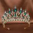Fashion Green Metal Diamond Geometric Crown