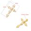 Fashion Golden Pink Diamond Gold Plated Copper Cross Pendant With Diamonds