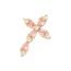 Fashion White Gold Pink Diamond Gold Plated Copper Cross Pendant With Diamonds