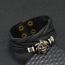 Fashion Black Alloy Skull Leather Men's Bracelet