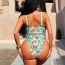 Fashion Green Polyester Printed One-piece Swimsuit
