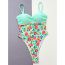 Fashion Green Polyester Printed One-piece Swimsuit