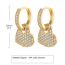 Fashion A Pair Copper Diamond Heart Hoop Earrings