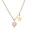 Fashion Golden Malachite (10mm) Stainless Steel Geometric Star Ball Necklace