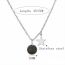 Fashion Steel Color Blue Pine (10mm) Stainless Steel Geometric Star Ball Necklace