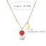 Fashion Golden Volcanic Stone (10mm) Stainless Steel Geometric Moon Ball Necklace