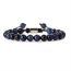 Fashion 8mm Black Matte Geometric Natural Stone Beaded Men's Bracelet