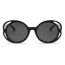 Fashion White Frame Double Tea C7 Oval Sunglasses
