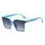 Fashion Blue Frame Double Gray C5 Pc Square Large Frame Sunglasses