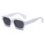 Fashion White Frame All Gray C2 Pc Square Large Frame Sunglasses