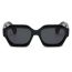 Fashion Bright Black Frame All Gray C1 Pc Square Large Frame Sunglasses