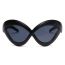 Fashion Black Frame All Gray C1 Pc Wave Sunglasses