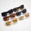 Fashion Transparent Frame Full Tea C5 Pc Square Sunglasses