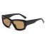 Fashion Black Frame Full Tea C4 Pc Square Sunglasses