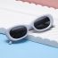 Fashion White Frame All Gray C4 Pc Elliptical Sunglasses