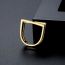 Fashion Gold Copper Diamond Geometric Shell Ring