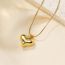 Fashion Gold Titanium Steel Inlaid Pearl Love Necklace