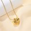 Fashion Gold Titanium Steel Inlaid Pearl Love Necklace