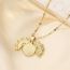Fashion Gold Copper Diamond Heart Round Necklace